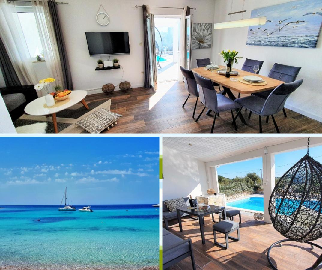 Anas Lagoon Holiday House With Pool At Azure Beach Mali Drvenik Exteriér fotografie